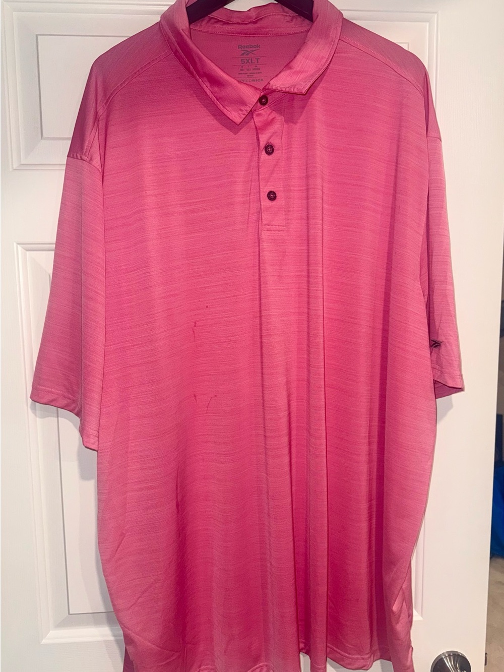 Reebok Men’s Pink Short-Sleeve Polo